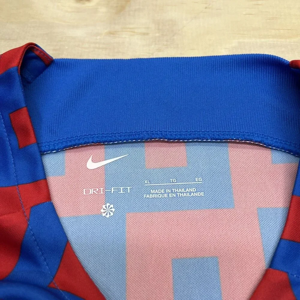 NEW XL Barcelona FC Nike 2022/23 Pre-Match Short Sleeve Top Mens Blue